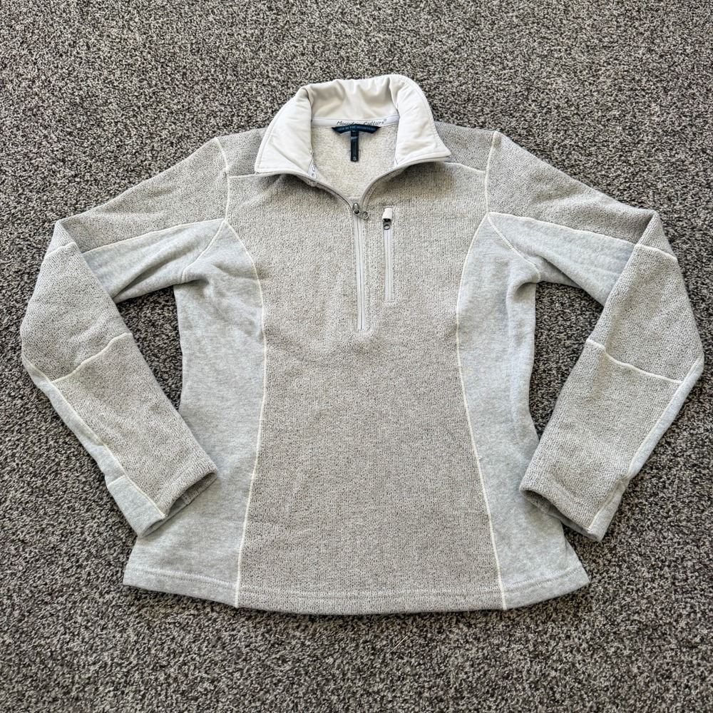 KÜHL Interceptr 1/4 Zip Beige Fleece Sweater Pullover Womens Size S Hike Outdoor